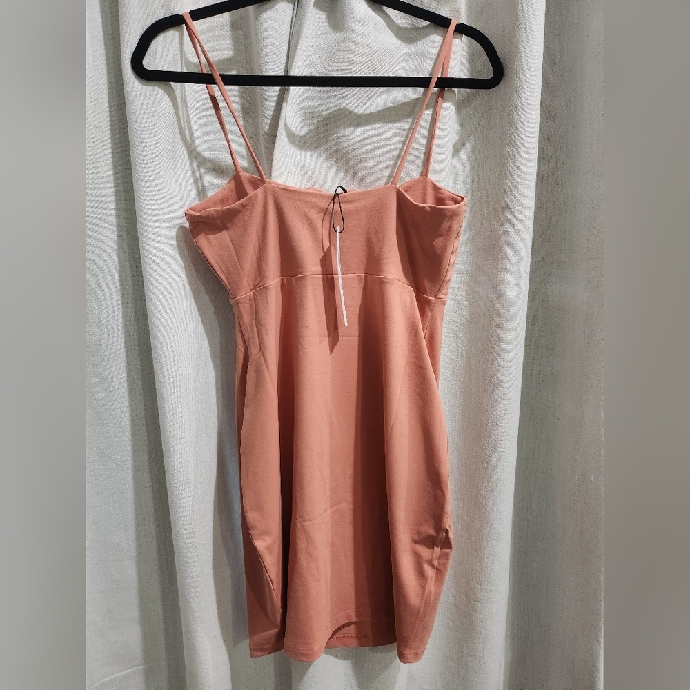 Nwt Susana Monaco Square wire string Blush Pink Mini Dress REVOLVE L - Picture 5 of 6